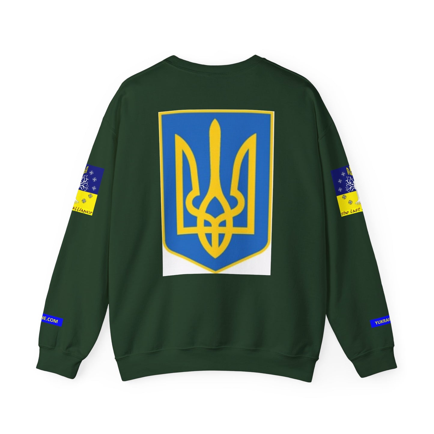 I Support Ukraine Crewneck Sweatshirt — Ukrainian Flag & Tryzub Support Pullover