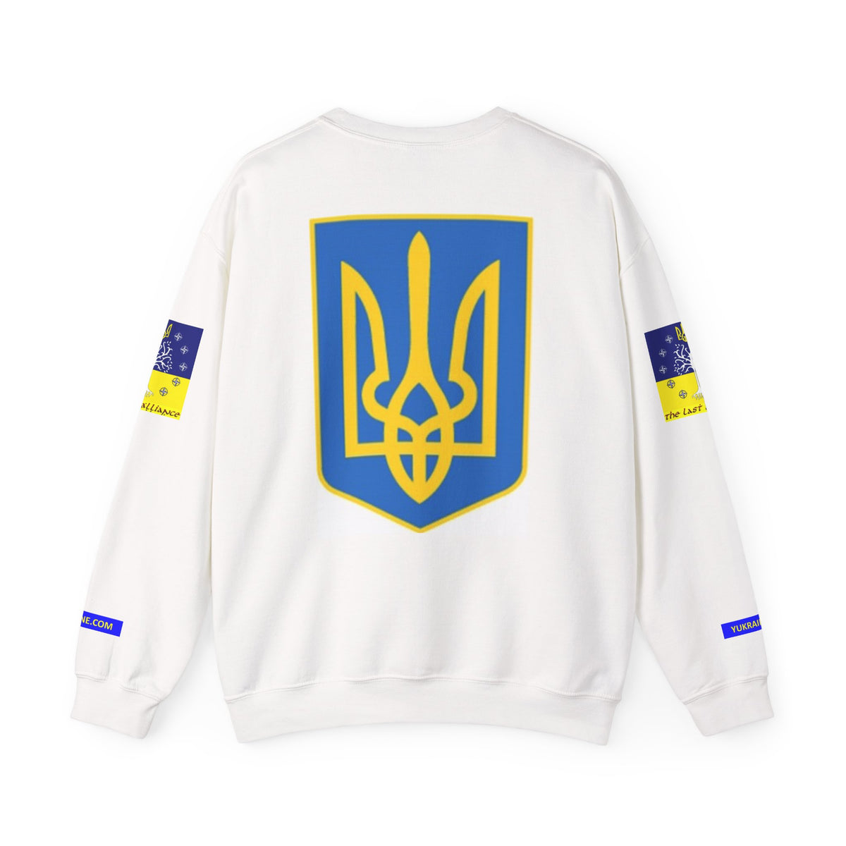 I Support Ukraine Crewneck Sweatshirt — Ukrainian Flag & Tryzub Support Pullover