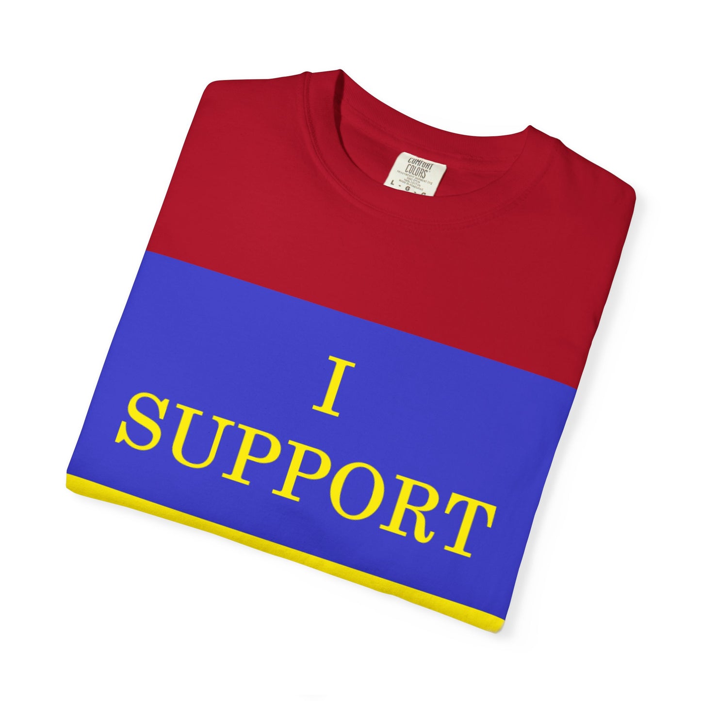 I Support Ukraine T-Shirt — Ukrainian Flag & Tryzub Graphic