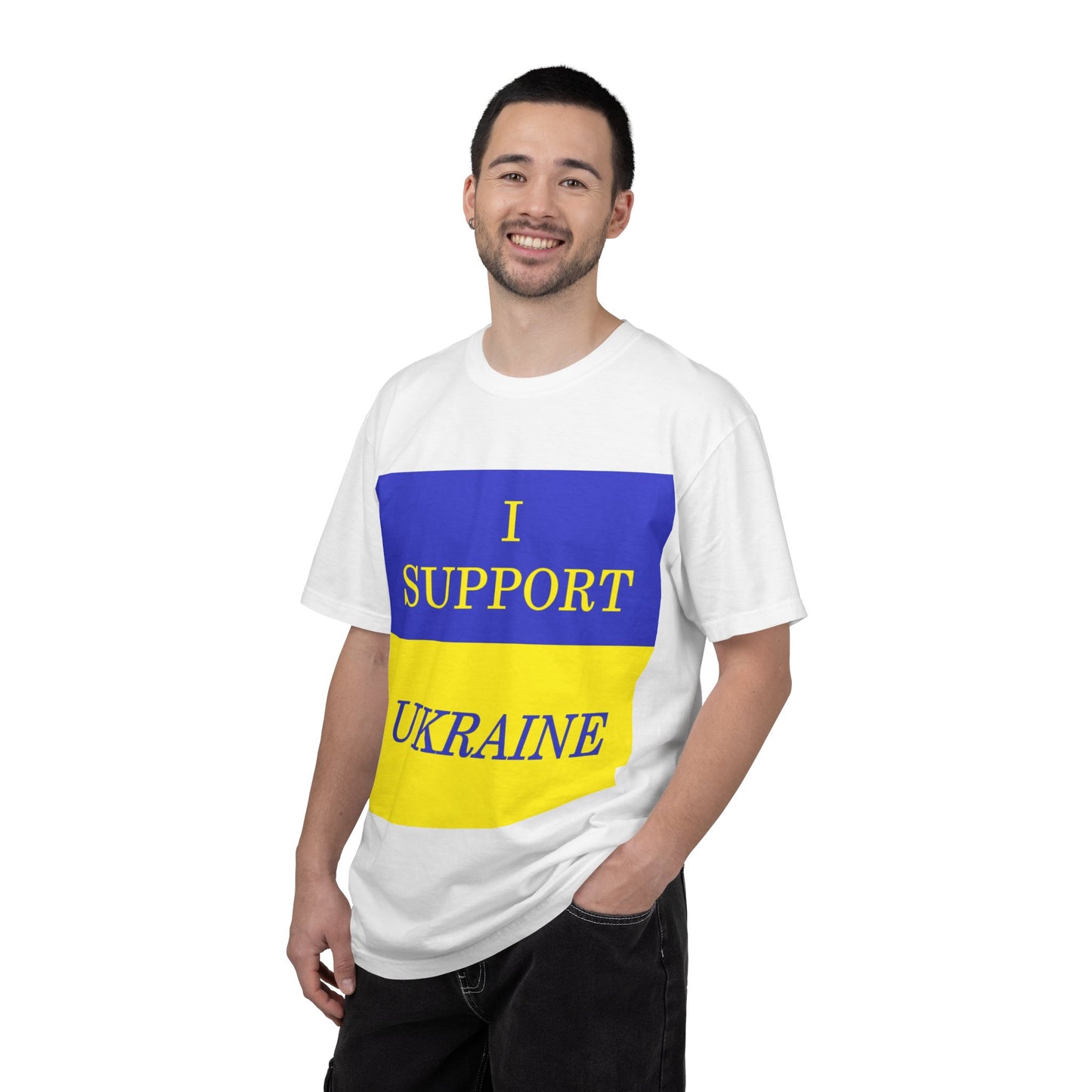 I Support Ukraine T-Shirt — Ukrainian Flag & Tryzub Graphic