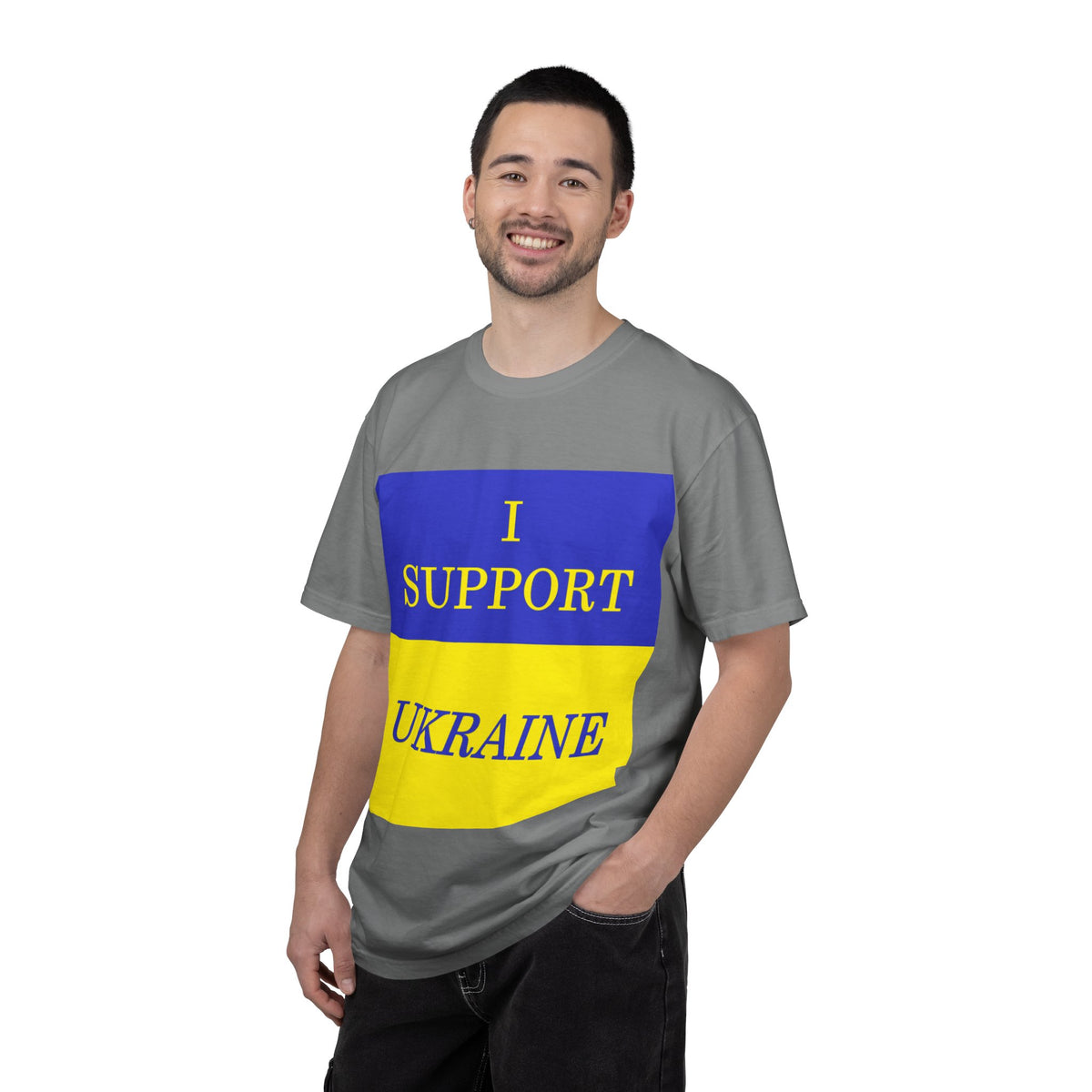I Support Ukraine T-Shirt — Ukrainian Flag & Tryzub Graphic