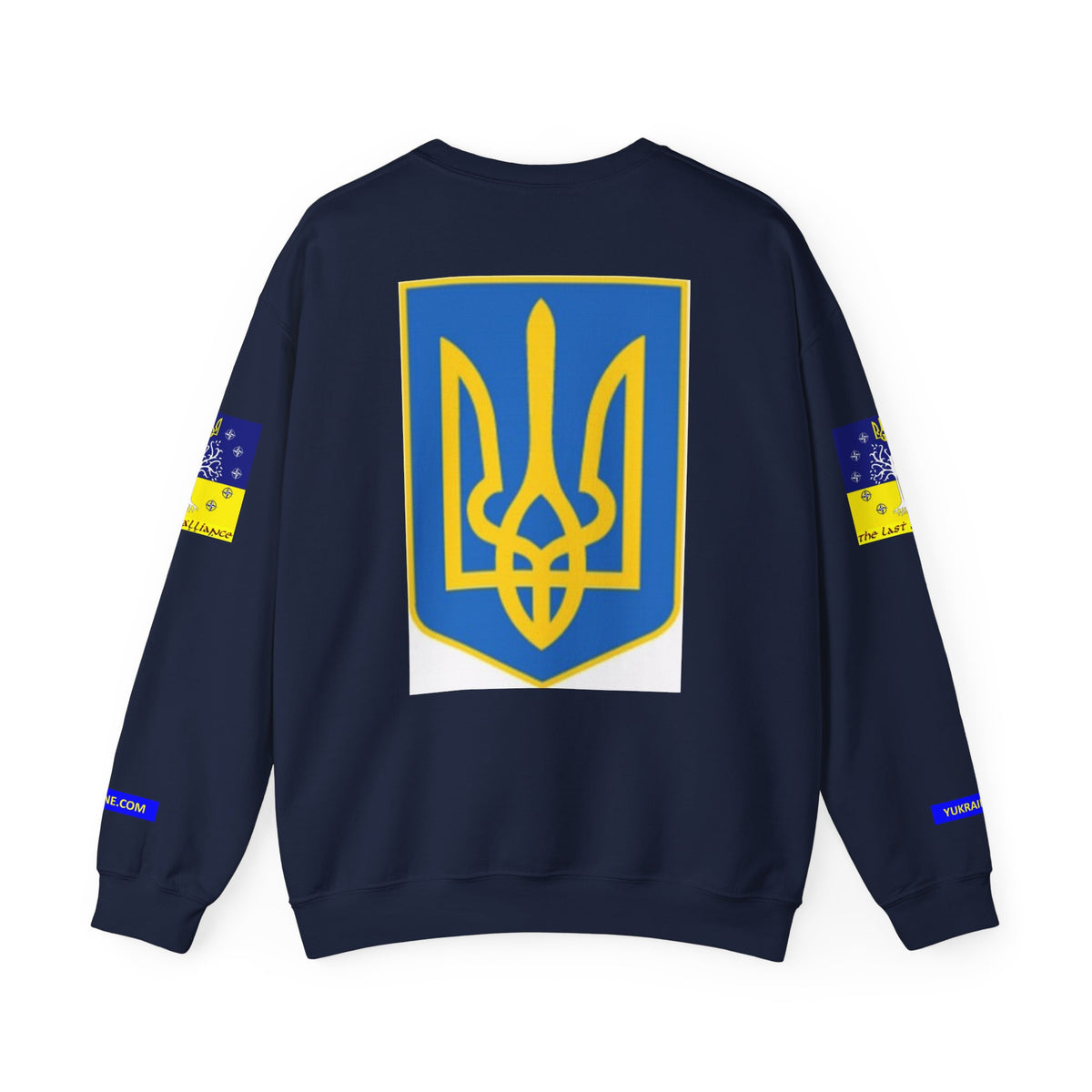 I Support Ukraine Crewneck Sweatshirt — Ukrainian Flag & Tryzub Support Pullover