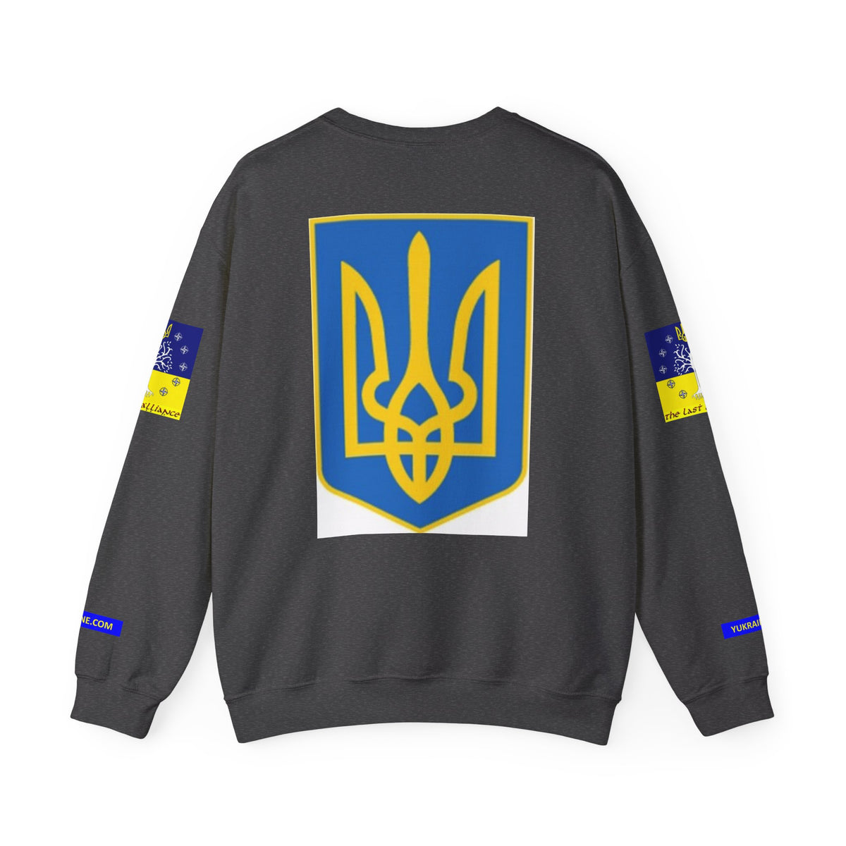 I Support Ukraine Crewneck Sweatshirt — Ukrainian Flag & Tryzub Support Pullover