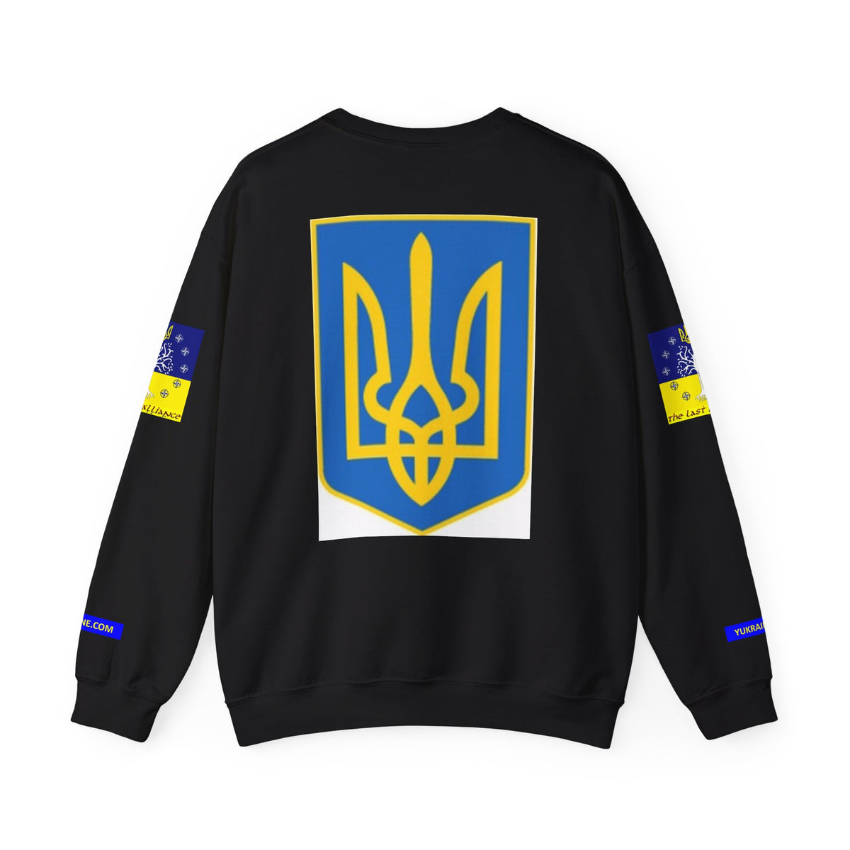 I Support Ukraine Crewneck Sweatshirt — Ukrainian Flag & Tryzub Support Pullover
