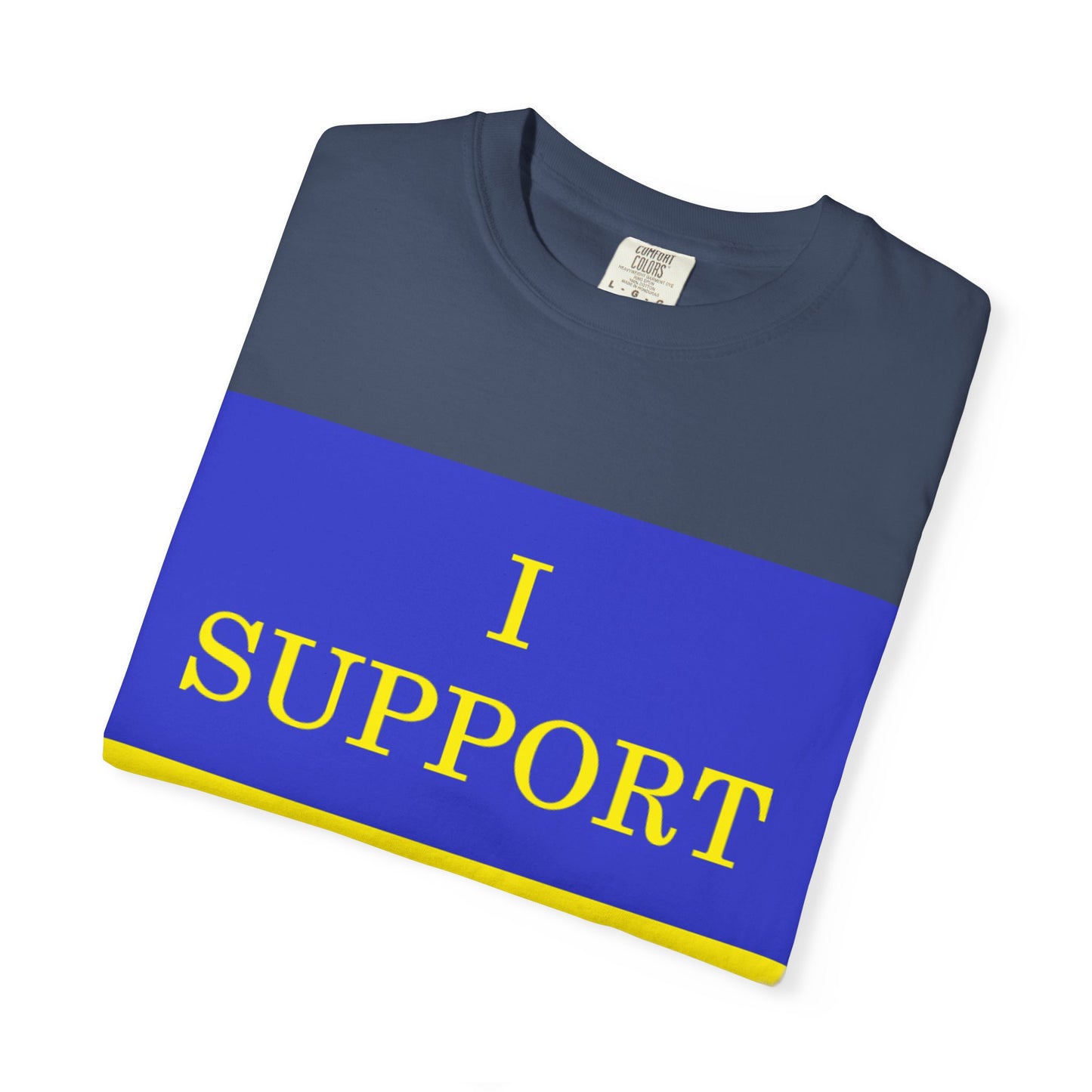 I Support Ukraine T-Shirt — Ukrainian Flag & Tryzub Graphic
