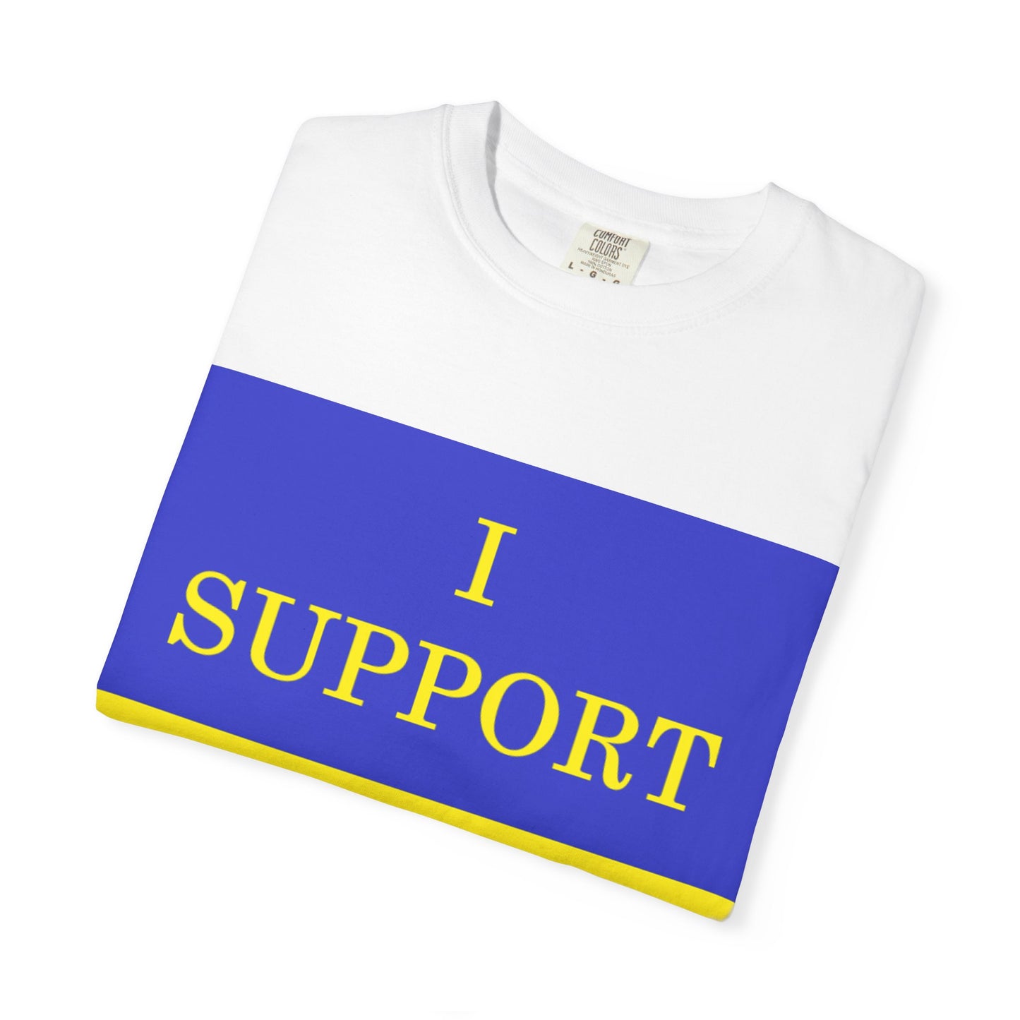 I Support Ukraine T-Shirt — Ukrainian Flag & Tryzub Graphic