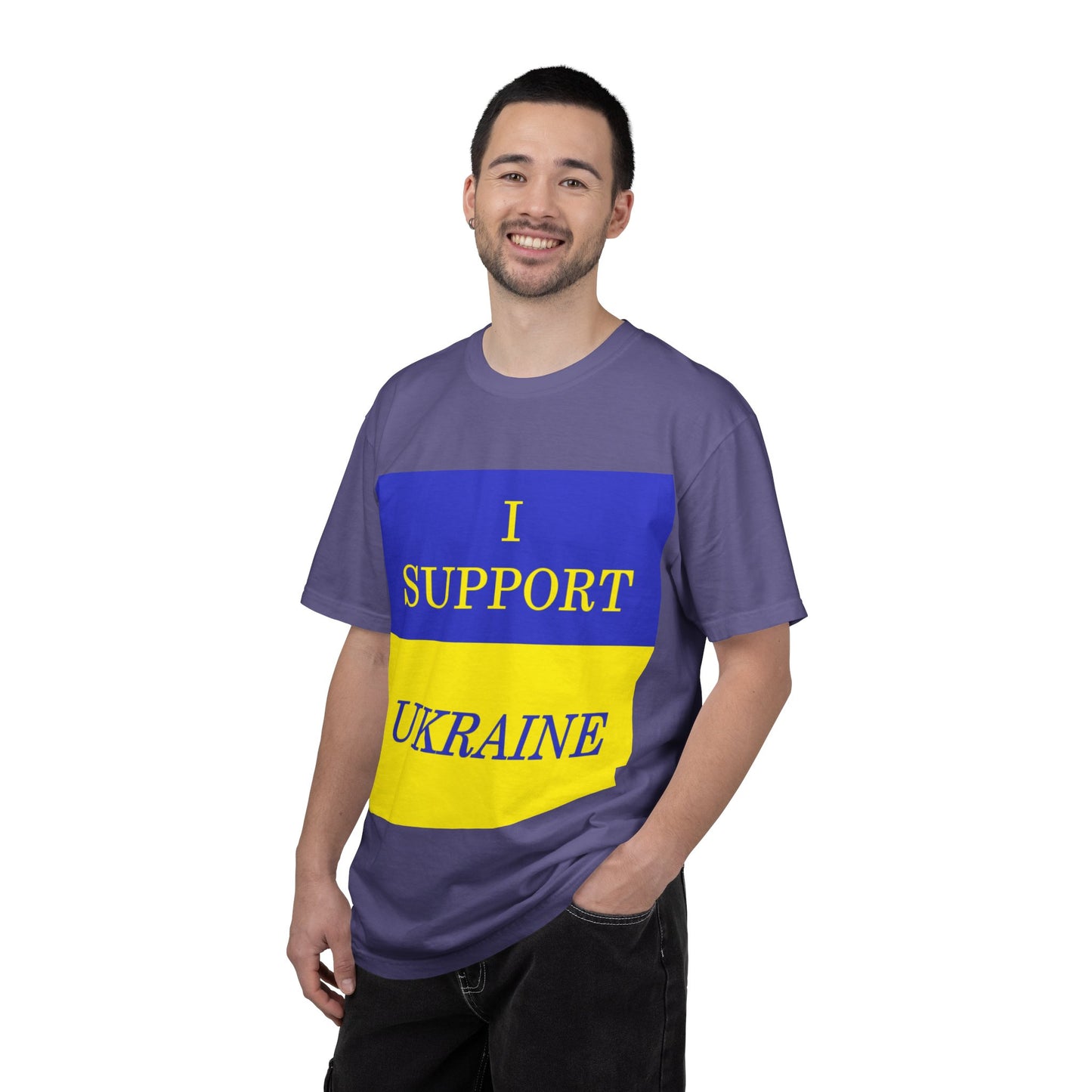 I Support Ukraine T-Shirt — Ukrainian Flag & Tryzub Graphic
